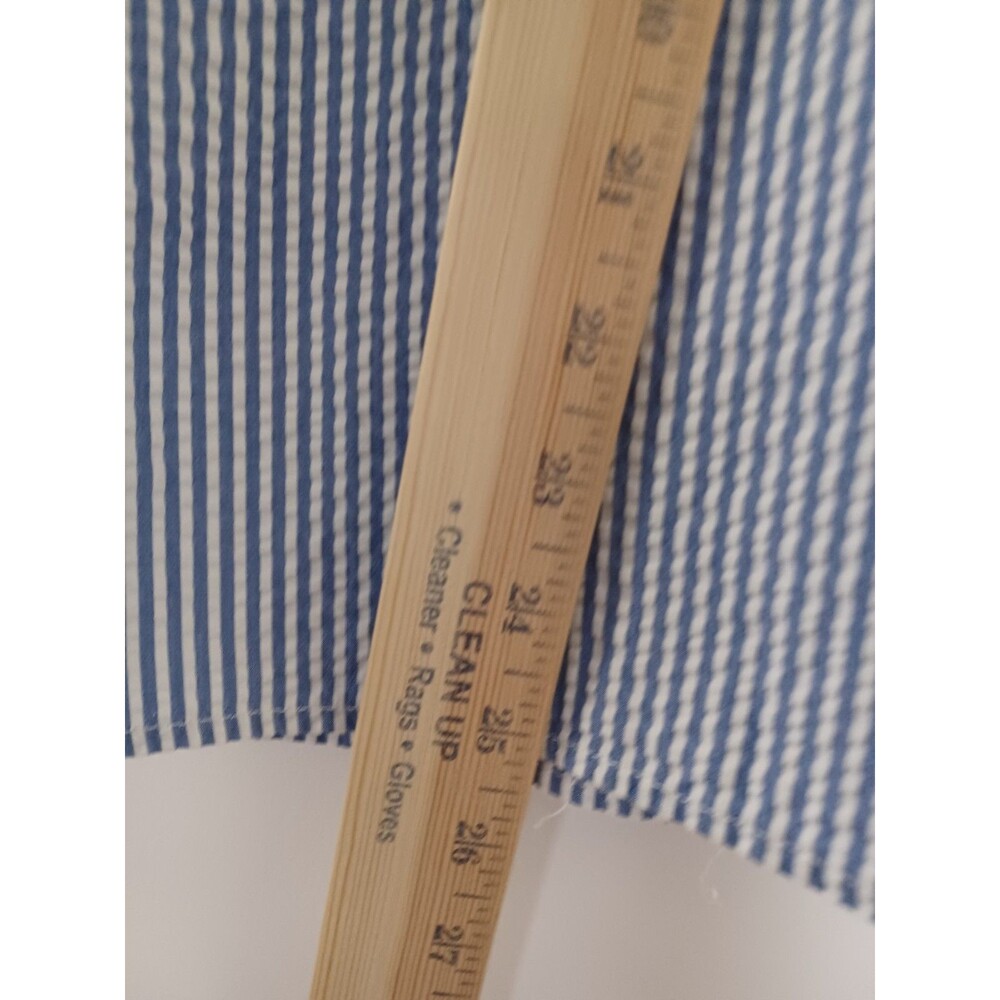 Ann Mashburn Medium Collared Popover Top Seersucker Nautical Preppy East Coast - Picture 5 of 10